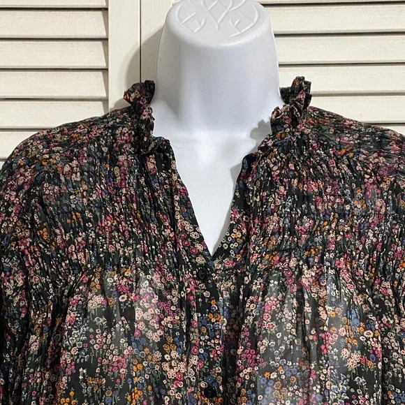 Zara Black Floral Blouse - Picture 2 of 13